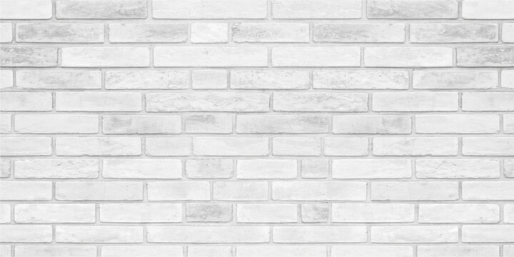 A solid white brick wall background with an old textured stone pattern and architectural cement surface creates a clean construction material structure for building wallpaper