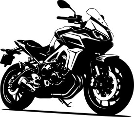 Motorcycle, bike, sports bike, black and white, vector illustration, motorcycle design, bike graphics