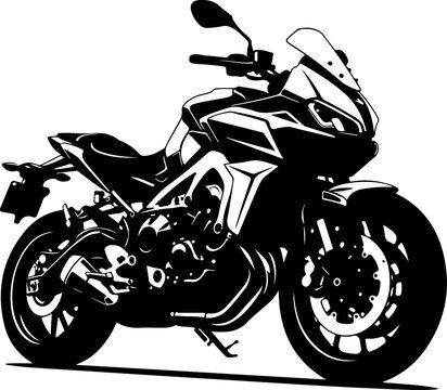 Motorcycle, bike, sports bike, black and white, vector illustration, motorcycle design, bike graphics