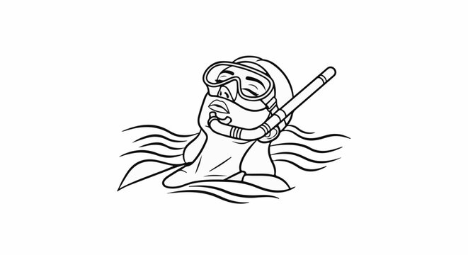Person in snorkel gear emerges from wavy water, eyes closed in peace