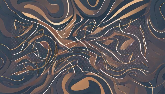 Abstract Swirls of Brown, Beige, and White - A Dynamic Fluid Art Piece.
