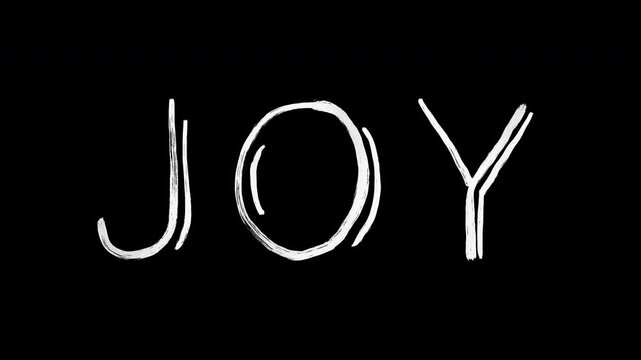 Inspiring "Peace," "Love" and "Joy" handwritten typography. Soft, textured scribbles perfect for holiday greetings, spiritual content, and positive messaging. Scribble 3d animation overlay elements.