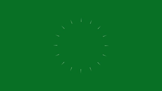 Fireworks glowing line effect pop up, line, blast explosion seamless motion graphic, highlight circles fireworks explosion line shape blast, white circles loop transitions on green screen background