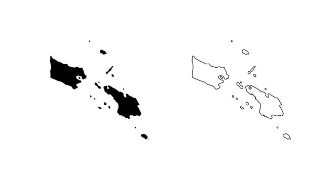 Map of Wallis and Futuna Islands Silhouette and Outline