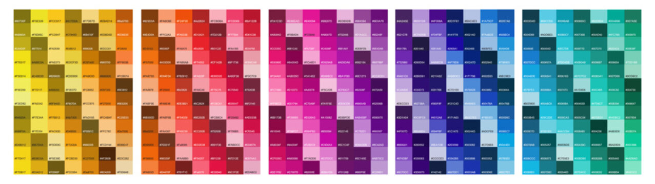Color Swatch book Template Chart for your design. Print Test Page. Pantone Color chart, palette. Color Codes. Hex Pantone