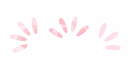 Fototapeta premium row of soft pink watercolor shapes on white background