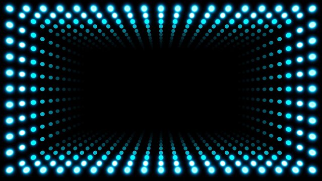 miroir led effet infini bleu - rendu 3D