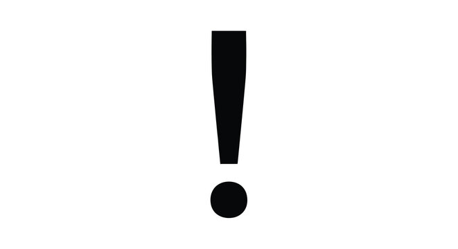 exclamation mark icon in bold black on white background high quality professional detailed modern elegant stylish clean crisp vibrant colorful