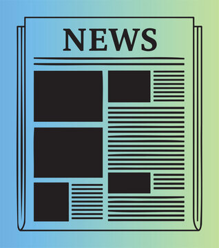 Modern newspaper design template with clean layout and bold headlines illustration
