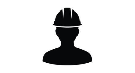 Fototapeta premium silhouette of person wearing hard hat on white background high quality professional detailed modern elegant stylish clean crisp vibrant colorful