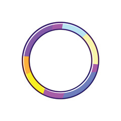 Fototapeta premium Circular loader widget featuring a gradient color spectrum, symbolizing a user interface element for indicating loading status, progress, and waiting times in digital designs and applications