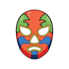 Obraz premium Colorful wrestler mask featuring a vibrant design, embodying the spirit of combat sports and mexican culture, ideal for themes of entertainment, tradition, and competitive spirit
