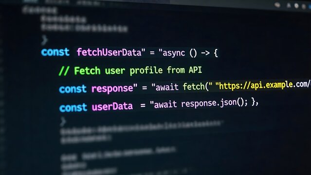 Code snippet displaying API data fetching