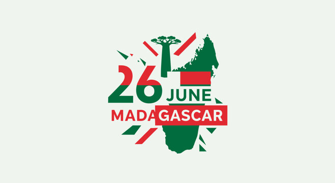 Madagascar Independence Day 26 June Celebration, Baobab Tree, Map, Flag Colors