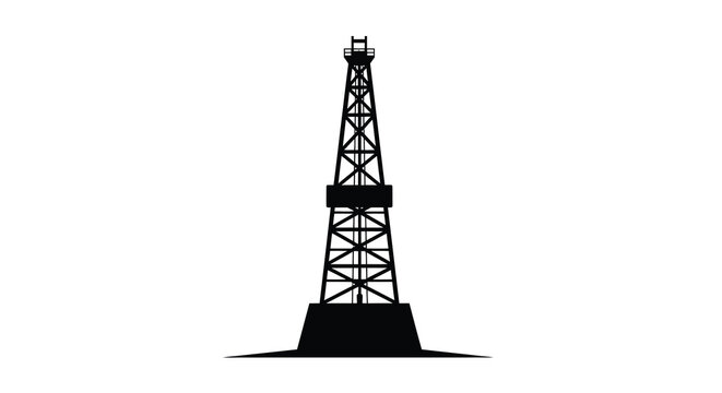 oil rig silhouette on white background high quality professional detailed modern elegant stylish clean crisp vibrant colorful digital creative innovative