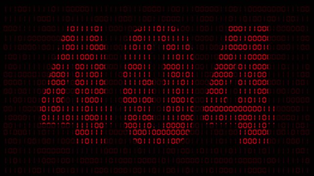 404 text animation for error sign, with binary code 1 to 0 background 4k video 