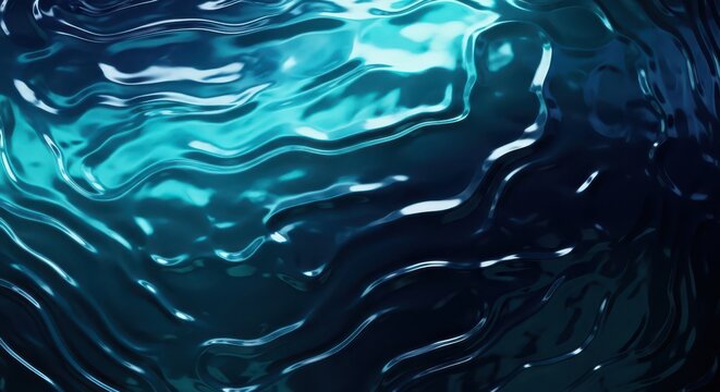 Beautiful wavy ocean water surface with blue and white highlights and shadows  serene aquatic scene