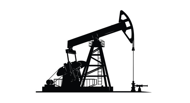 oil pump silhouette on white background high quality professional detailed modern elegant stylish clean crisp vibrant colorful digital creative innovative