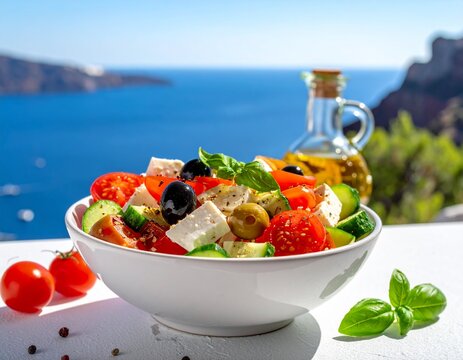 Mediterrane Bowl mit Feta & Oliven