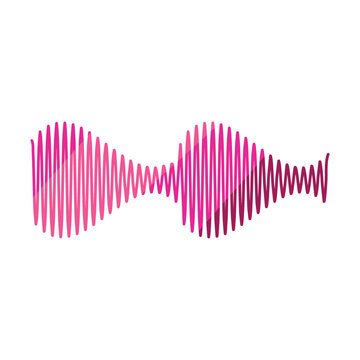 Stylized vertical pink to magenta gradient soundwave illustrating audio frequency, rhythm and energy, modern abstract equalizer visualizer for music, technology and data projects
