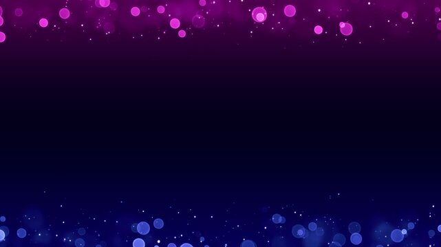pink and blue glitter particles and bokeh lights border frame flying animation, valentine, new year and christmas, social media motion background