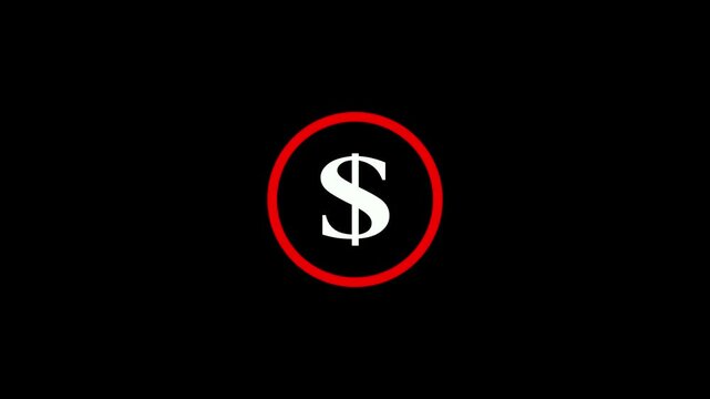 Fast money transfer icon with dollar icon animation . quick transactions, Fastest money pay icons animation.Sending money on banking app.By