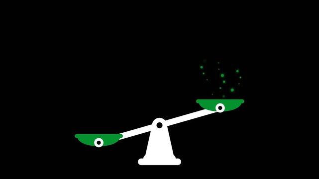 Unequal Balance Scale with Green Bowls.