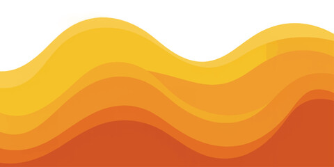 Abstract orange vector background with wavy yellow lines and artistic curve patterns creates a colorful summer wallpaper design for an illustrative nature backdrop © RazuAhmed