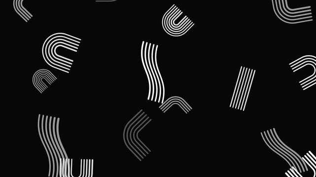 Black background with white line art.