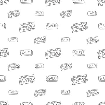 shopping pattern. online shopping seamless pattern. doodle digital shopping seamless pattern background