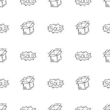 shopping pattern. online shopping seamless pattern. doodle digital shopping seamless pattern background