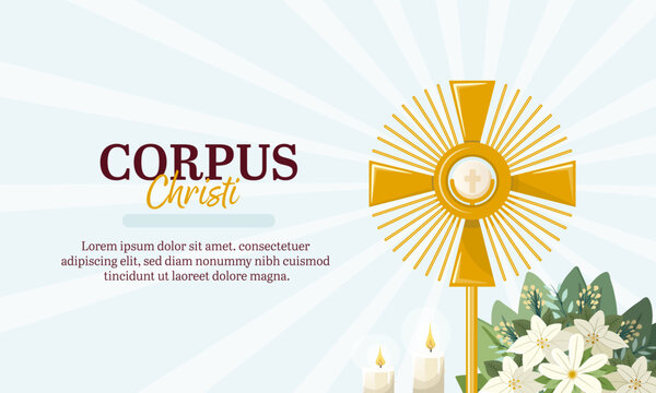 Sacred host in monstrance for Corpus Christi Eucharist worship
