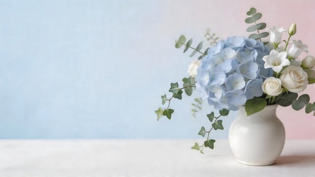 Flower arrangement in white vase