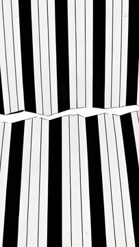 Vertical video: Forming jagged split, striped panel tearing, shifting in close-up, creating glitch