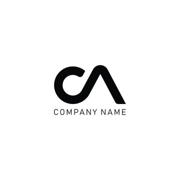 CA Minimalist Logo Design,  Letter CA, AC,  Black  Color Abstract letter icon CA logo. C A, OA Logo,OA Letter.