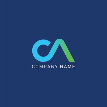 CA Minimalist Logo Design,  Letter CA, AC,  Black  Color Abstract letter icon CA logo. C A, OA Logo,OA Letter.