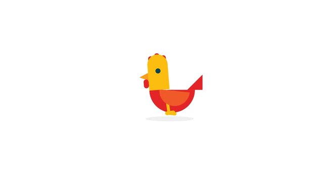 Cartoon Bird With Yellow Head.