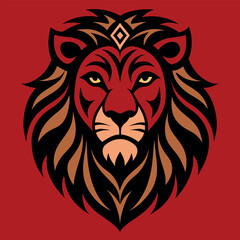 Fototapeta premium majestic-lion-head-with-intricate-tribal-patterns 