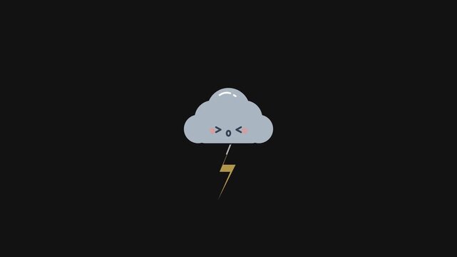 Cute cartoon cloud with smiling face.