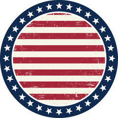 Fototapeta premium american flag emblem with distressed texture and star border high quality professional detailed modern elegant stylish clean crisp vibrant colorful