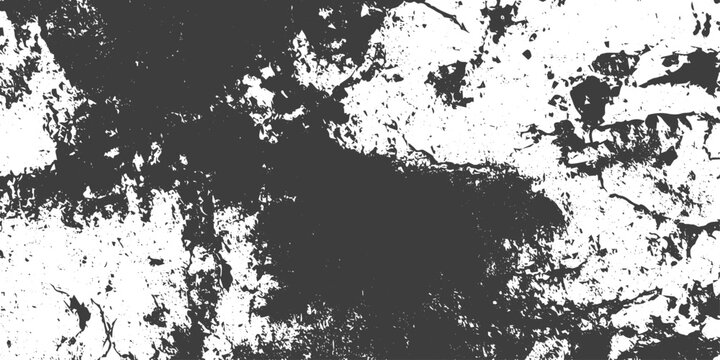 Abstract Black and White Grunge Texture Background, Distressed Vector Overlay for Vintage Design and Weathered Effects