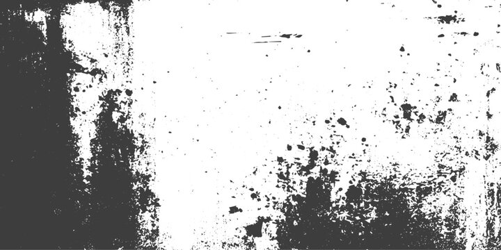 Black and White Grunge Vector Texture with Distressed Paint Splatter and Weathered Surface Effect