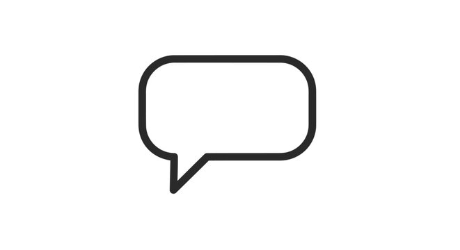 Minimalistic speech bubble icon illustration for conveying thoughts and communication