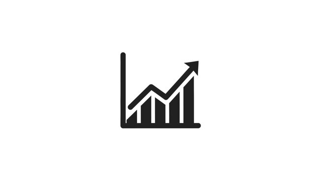 Business and financial growth illustration: A simple vector graph showing upward trends