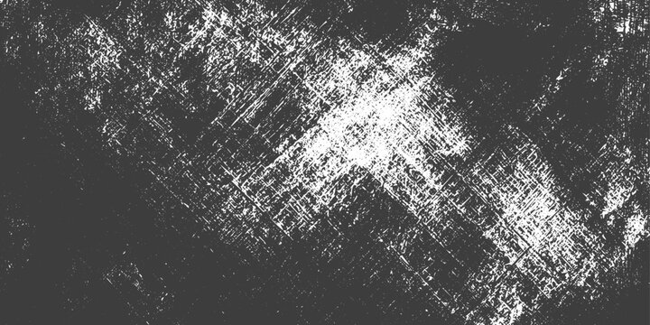 Black and White Grunge Texture Background with Distressed Scratches and Cross Hatched Grain Pattern for Vintage Design Overlays