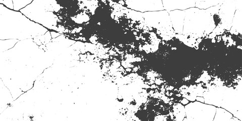 Obraz premium Abstract Black and White Grunge Vector Texture with Cracks and Distressed Weathered Surface
