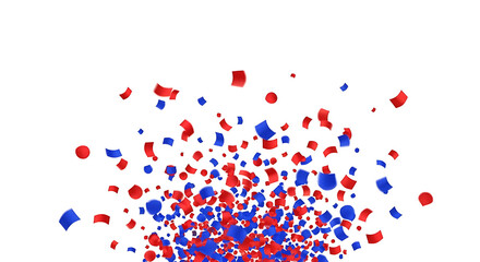 Obraz premium Abstract colorful confetti explosion on white background festive celebration