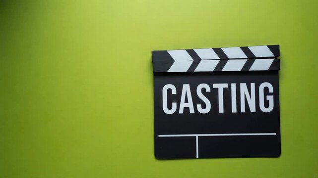 Cinema clapboard of a casting. Casting call.