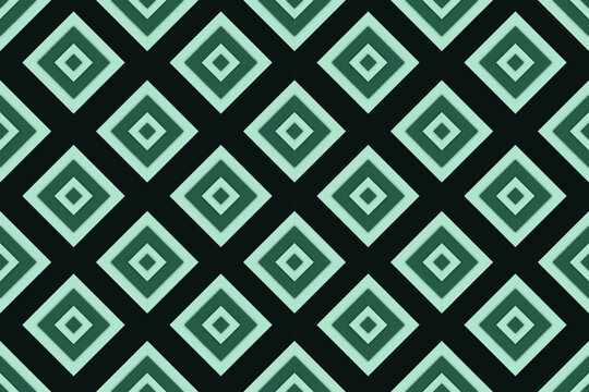 Modern Tribal Green Seamless Pattern