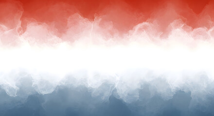 Abstract red white and blue watercolor smoke background